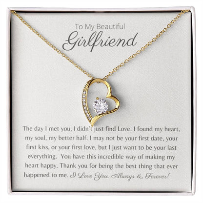 To My Beautiful Girlfriend - My Heart, My Soul, My Better Half - Forever Love Necklace - Serbachi