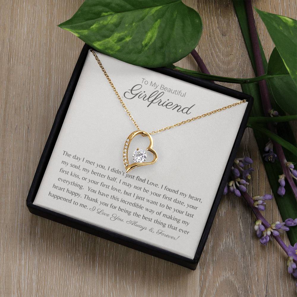 To My Beautiful Girlfriend - My Heart, My Soul, My Better Half - Forever Love Necklace - Serbachi