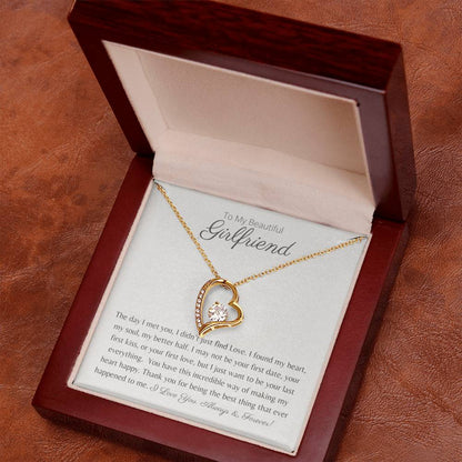 To My Beautiful Girlfriend - My Heart, My Soul, My Better Half - Forever Love Necklace - Serbachi