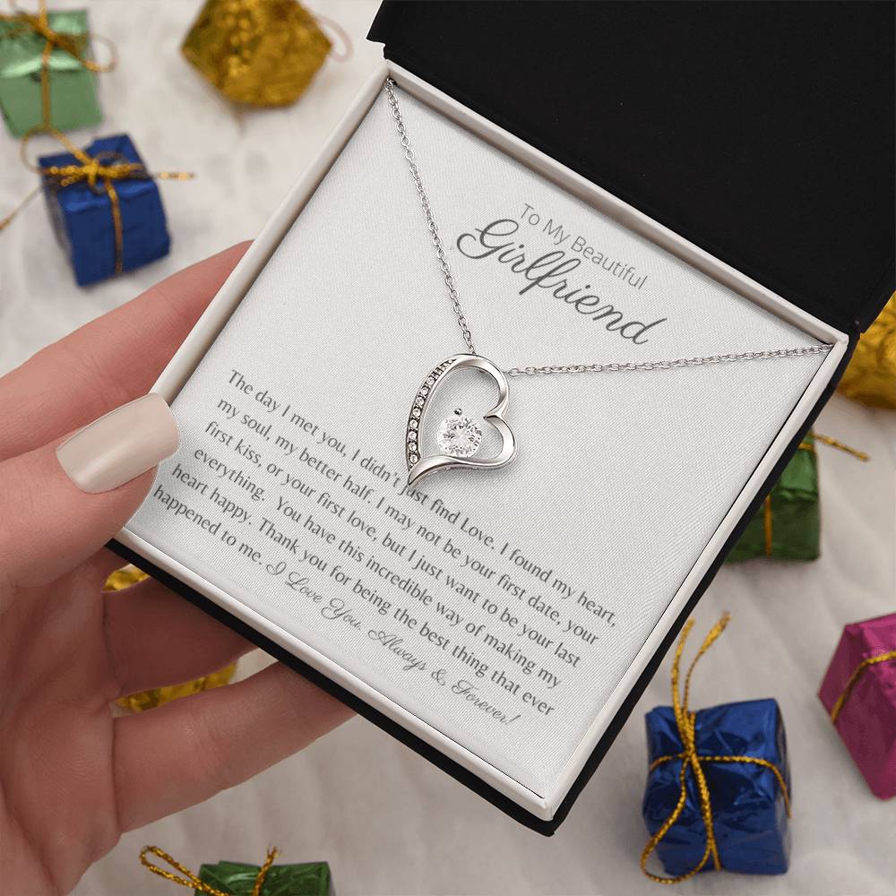 To My Beautiful Girlfriend - My Heart, My Soul, My Better Half - Forever Love Necklace - Serbachi