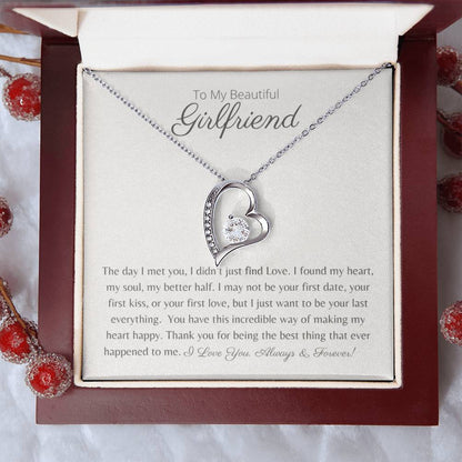 To My Beautiful Girlfriend - My Heart, My Soul, My Better Half - Forever Love Necklace - Serbachi