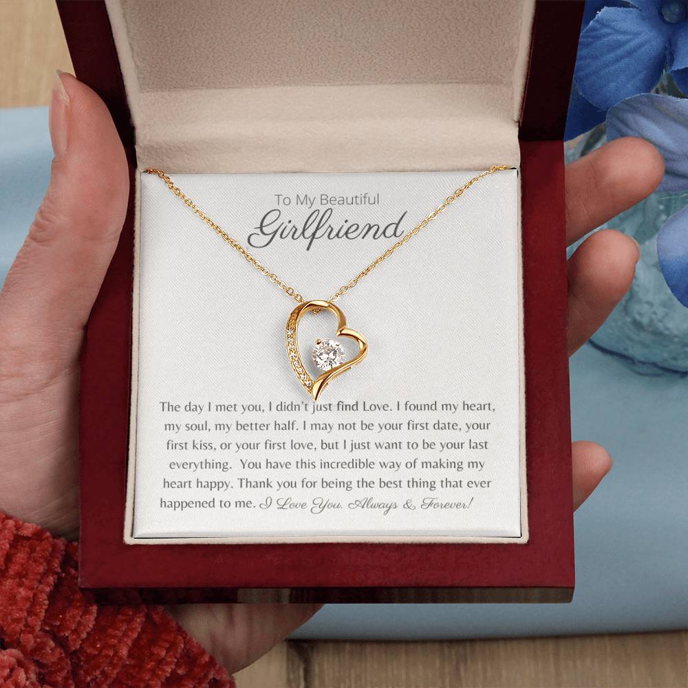 To My Beautiful Girlfriend - My Heart, My Soul, My Better Half - Forever Love Necklace - Serbachi