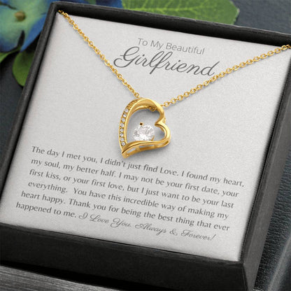 To My Beautiful Girlfriend - My Heart, My Soul, My Better Half - Forever Love Necklace - Serbachi