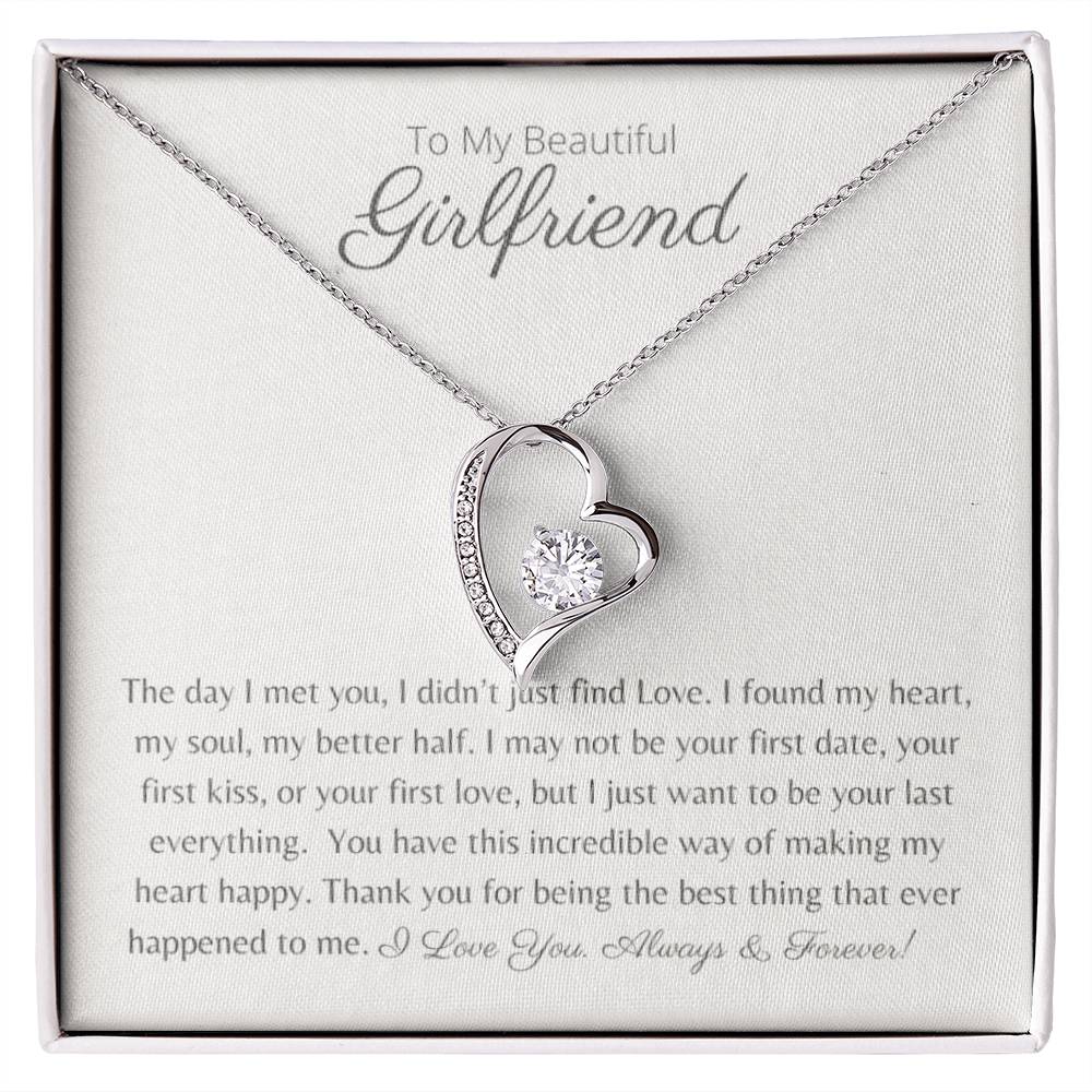 To My Beautiful Girlfriend - My Heart, My Soul, My Better Half - Forever Love Necklace - Serbachi