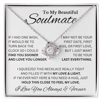 To My Beautiful Soulmate - Your Last Everything - Love Knot Necklace - Serbachi