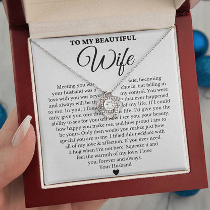 To My Beautiful Wife - Forever Love Necklace Gift Set - Serbachi