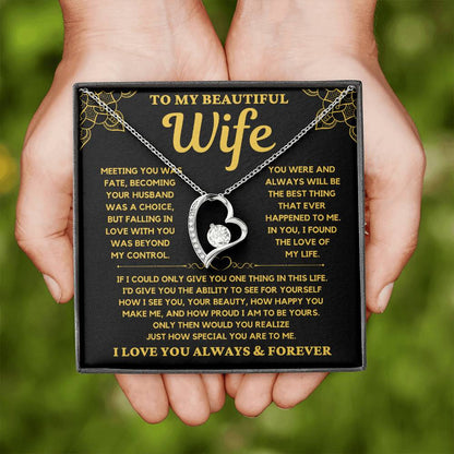 To My Beautiful Wife - Forever Love Necklace Gift Set - Serbachi