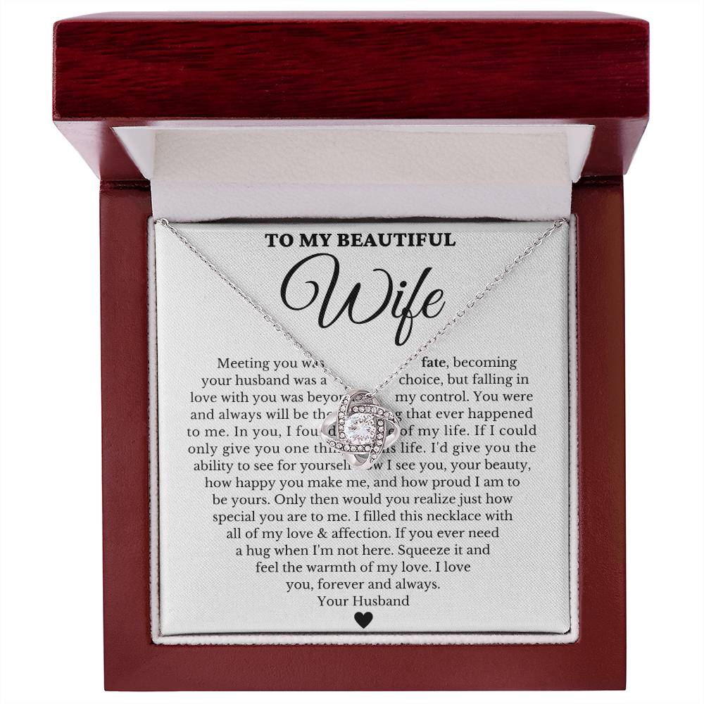 To My Beautiful Wife - Forever Love Necklace Gift Set - Serbachi