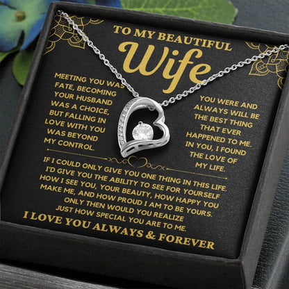 To My Beautiful Wife - Forever Love Necklace Gift Set - Serbachi