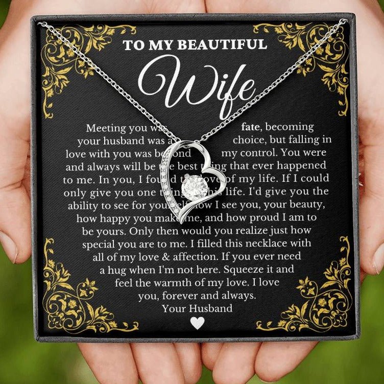 To My Beautiful Wife - Forever Love Necklace Gift Set - Serbachi