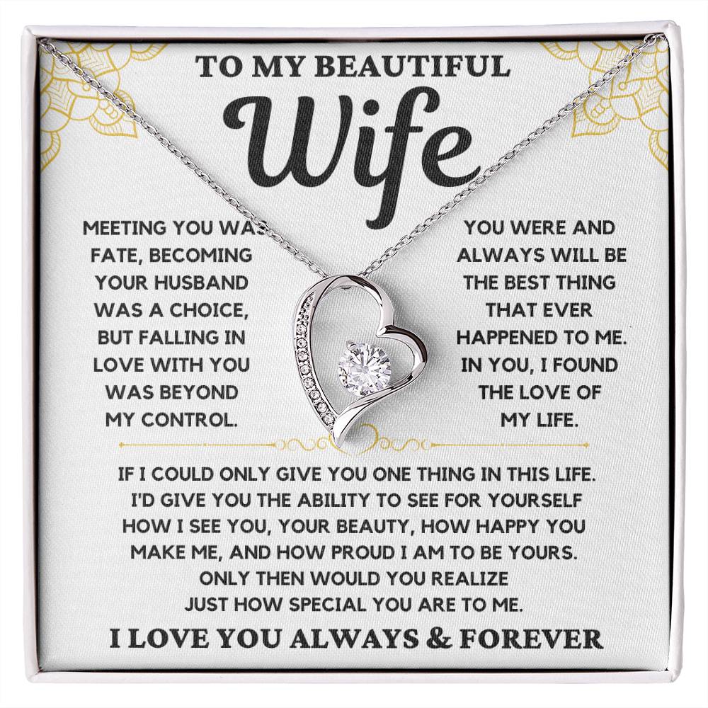 To My Beautiful Wife - Forever Love Necklace Gift Set - Serbachi