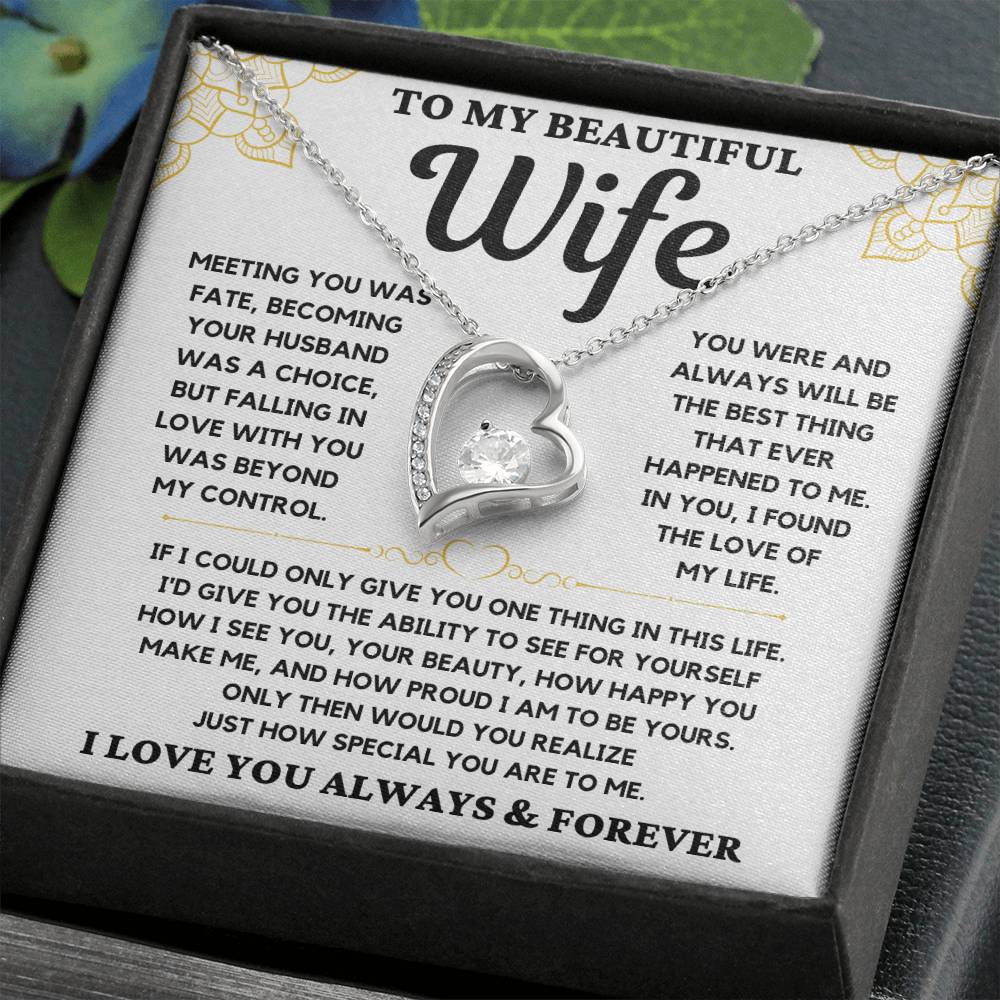 To My Beautiful Wife - Forever Love Necklace Gift Set - Serbachi