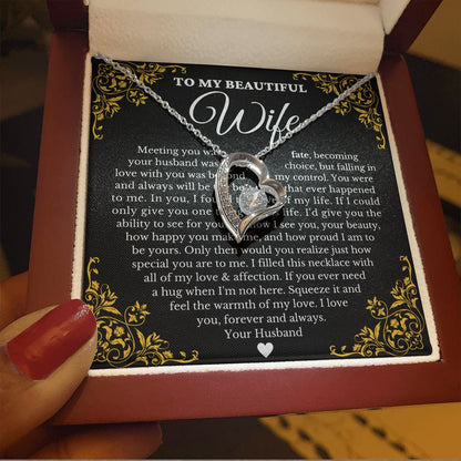 To My Beautiful Wife - Forever Love Necklace Gift Set - Serbachi