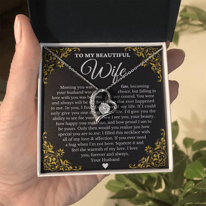 To My Beautiful Wife - Forever Love Necklace Gift Set - Serbachi