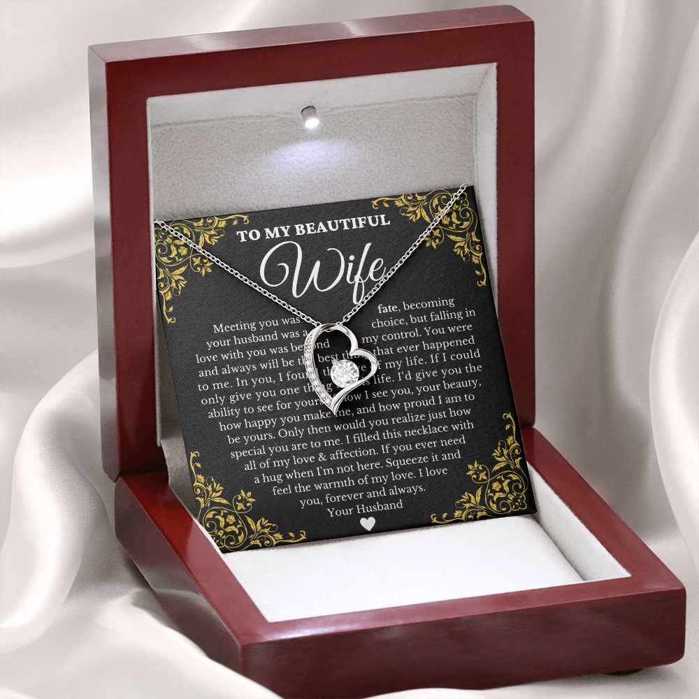 To My Beautiful Wife - Forever Love Necklace Gift Set - Serbachi