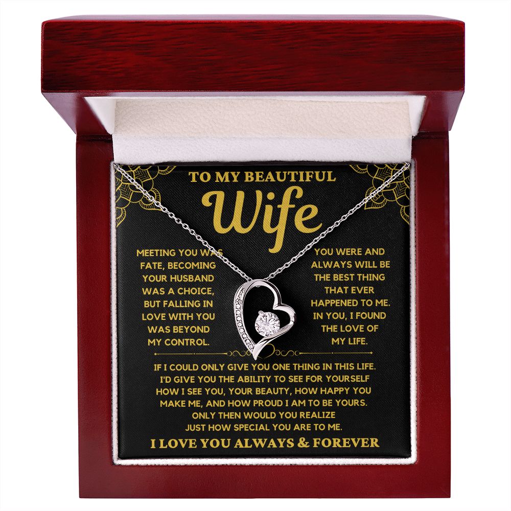 To My Beautiful Wife - Forever Love Necklace Gift Set - Serbachi