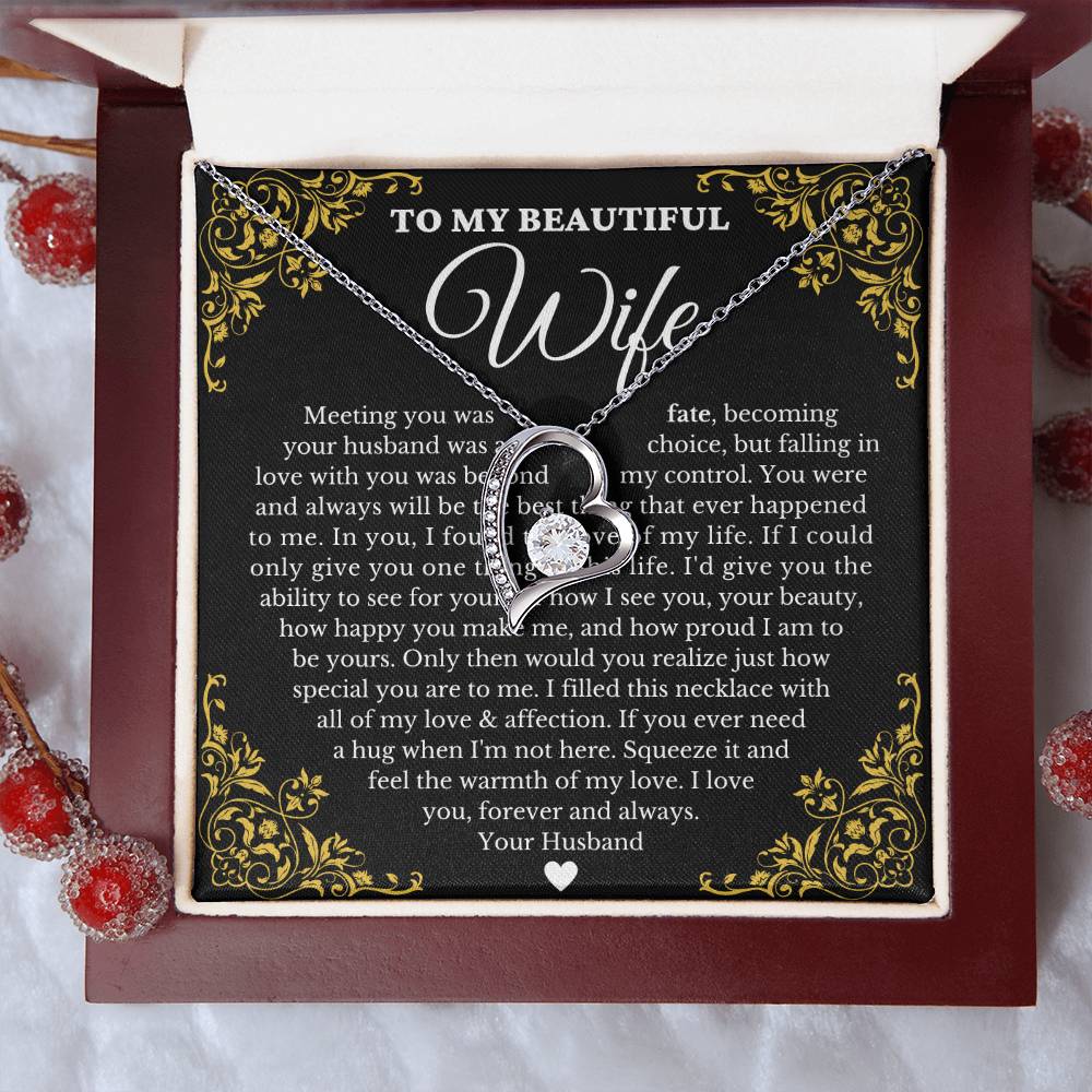 To My Beautiful Wife - Forever Love Necklace Gift Set - Serbachi