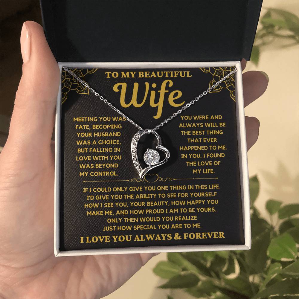 To My Beautiful Wife - Forever Love Necklace Gift Set - Serbachi