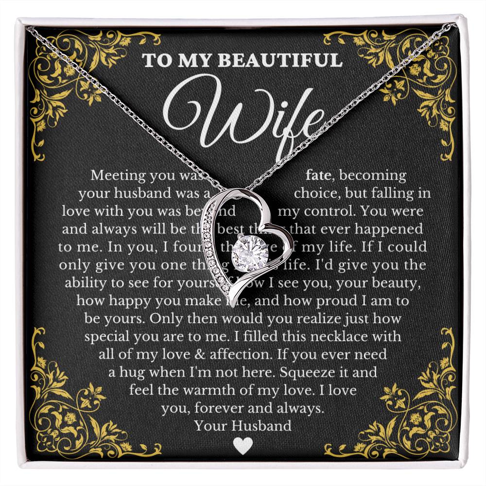 To My Beautiful Wife - Forever Love Necklace Gift Set - Serbachi