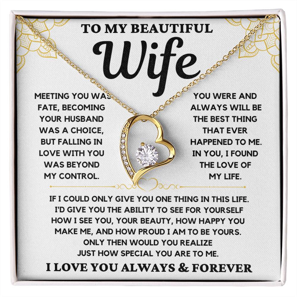 To My Beautiful Wife - Forever Love Necklace Gift Set - Serbachi