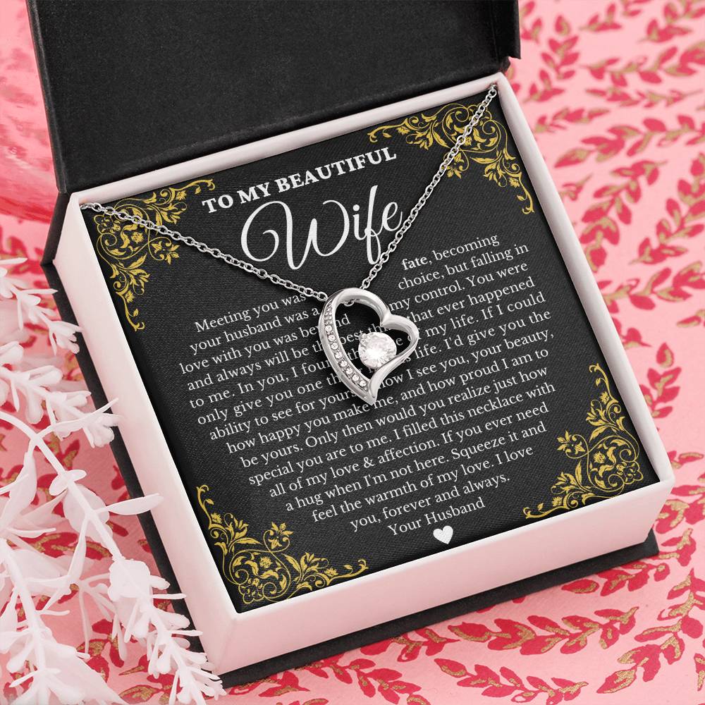 To My Beautiful Wife - Forever Love Necklace Gift Set - Serbachi