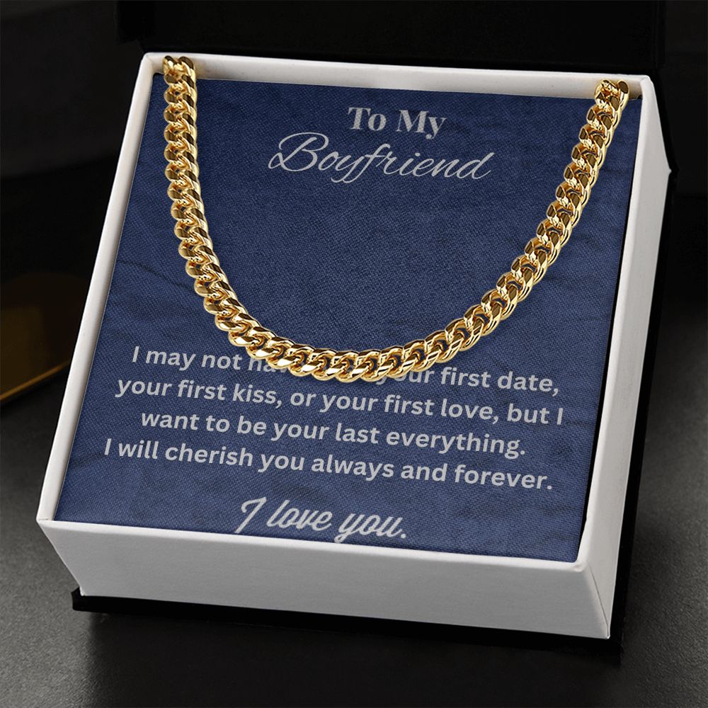 To My Boyfriend Cuban Link Chain Necklace - Gift for Boyfriend - Necklace for Boyfriend - Serbachi