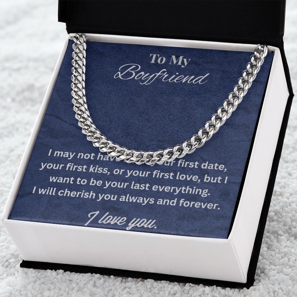 To My Boyfriend Cuban Link Chain Necklace - Gift for Boyfriend - Necklace for Boyfriend - Serbachi