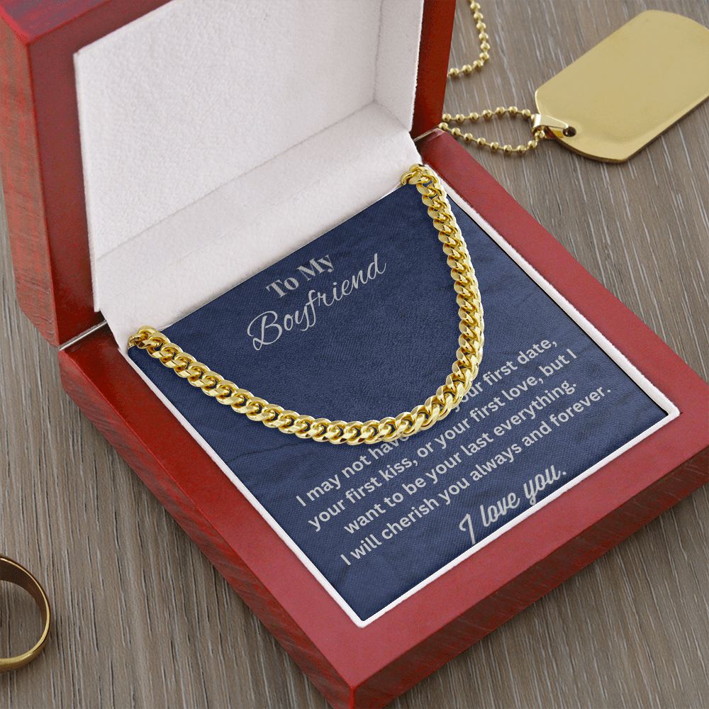 To My Boyfriend Cuban Link Chain Necklace - Gift for Boyfriend - Necklace for Boyfriend - Serbachi