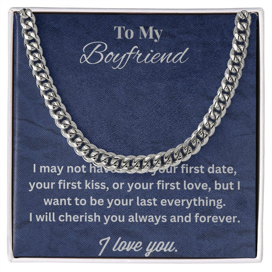 To My Boyfriend Cuban Link Chain Necklace - Gift for Boyfriend - Necklace for Boyfriend - Serbachi