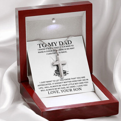 To my Dad Cross Necklace, Father Cross Necklace Father's Day Gift, Christian Gift For Dad, Father Son Cross Necklace - Serbachi