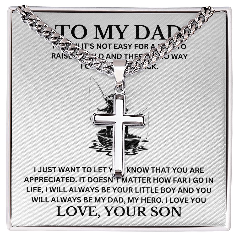 To my Dad Cross Necklace, Father Necklace Father's Day Gift, Christian Gift For Dad, Father Son Cross Necklace - Serbachi