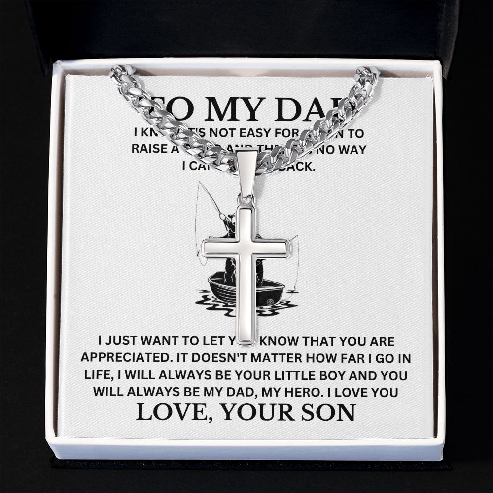 To my Dad Cross Necklace, Father Necklace Father's Day Gift, Christian Gift For Dad, Father Son Cross Necklace - Serbachi