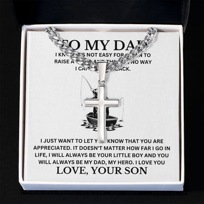 To my Dad Cross Necklace, Father Necklace Father's Day Gift, Christian Gift For Dad, Father Son Cross Necklace - Serbachi