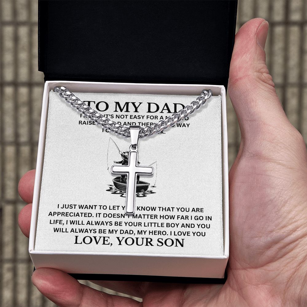 To my Dad Cross Necklace, Father Necklace Father's Day Gift, Christian Gift For Dad, Father Son Cross Necklace - Serbachi