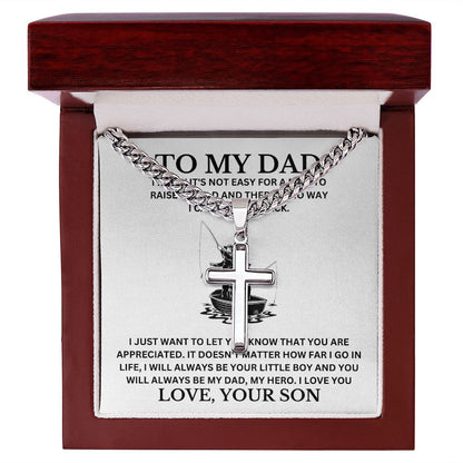 To my Dad Cross Necklace, Father Necklace Father's Day Gift, Christian Gift For Dad, Father Son Cross Necklace - Serbachi