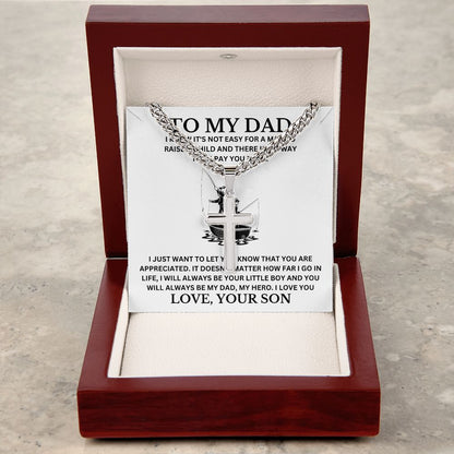 To my Dad Cross Necklace, Father Necklace Father's Day Gift, Christian Gift For Dad, Father Son Cross Necklace - Serbachi