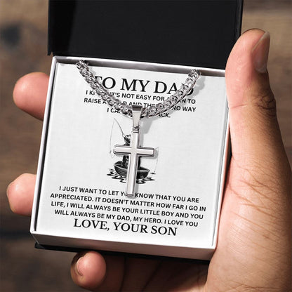 To my Dad Cross Necklace, Father Necklace Father's Day Gift, Christian Gift For Dad, Father Son Cross Necklace - Serbachi