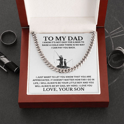 To my Dad Cuban Chain Necklace, Father Necklace Father's Day Gift, Christian Gift For Dad, Father Son Necklace - Serbachi