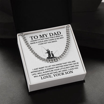 To my Dad Cuban Chain Necklace, Father Necklace Father's Day Gift, Christian Gift For Dad, Father Son Necklace - Serbachi