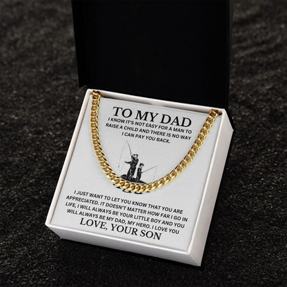 To my Dad Cuban Chain Necklace, Father Necklace Father's Day Gift, Christian Gift For Dad, Father Son Necklace - Serbachi