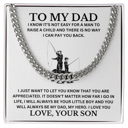 To my Dad Cuban Chain Necklace, Father Necklace Father's Day Gift, Christian Gift For Dad, Father Son Necklace - Serbachi