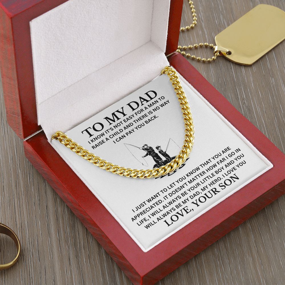 To my Dad Cuban Chain Necklace, Father Necklace Father's Day Gift, Christian Gift For Dad, Father Son Necklace - Serbachi