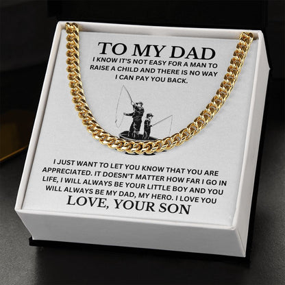 To my Dad Cuban Chain Necklace, Father Necklace Father's Day Gift, Christian Gift For Dad, Father Son Necklace - Serbachi