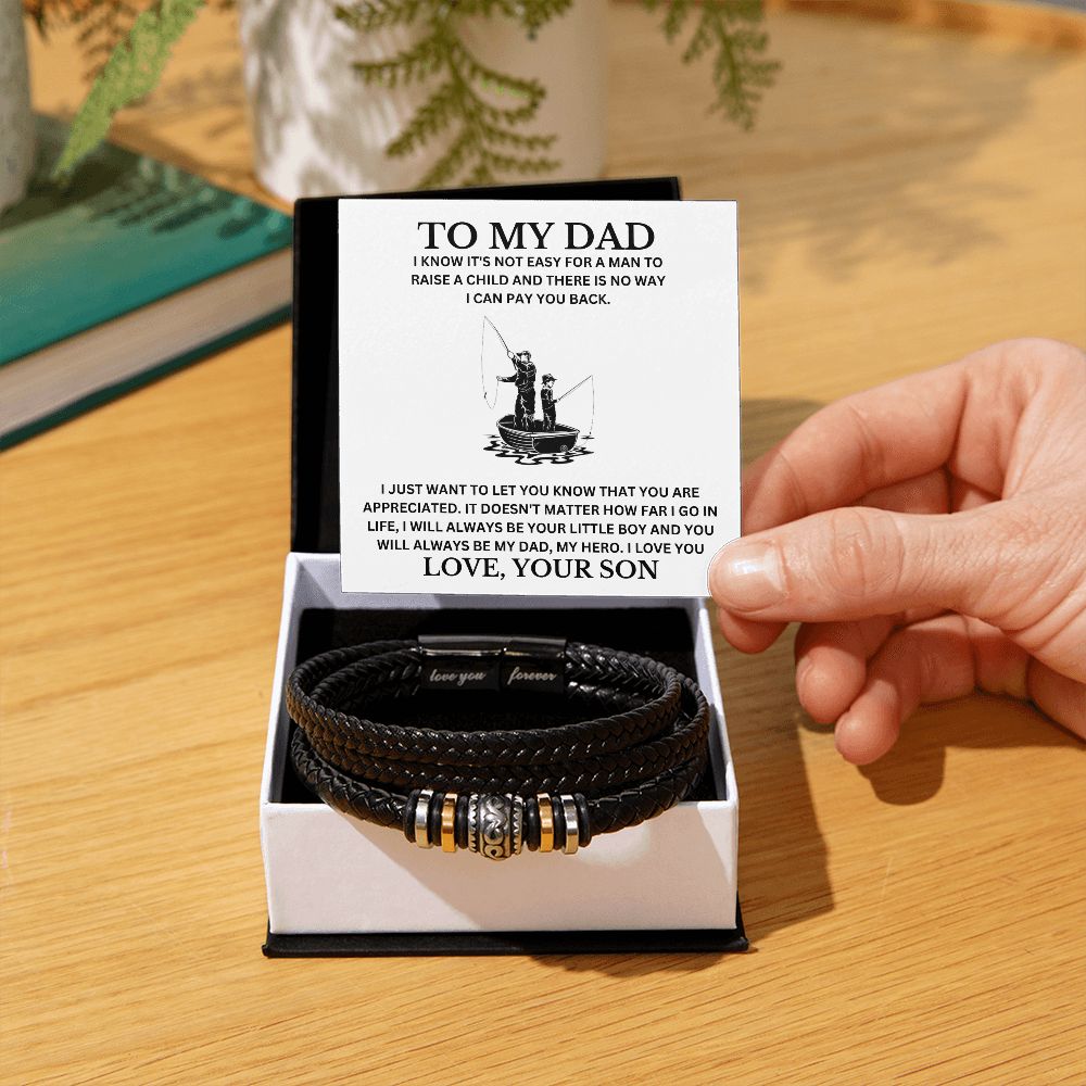 To my DAD Dad Bracelet, Father Bracelet Father's Day Gift, Christian Gift For Dad, Father Son Leather Bracelet - Serbachi