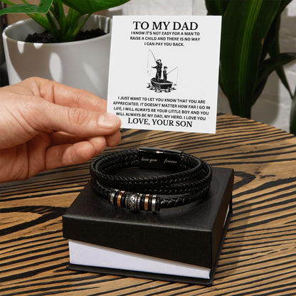 To my DAD Dad Bracelet, Father Bracelet Father's Day Gift, Christian Gift For Dad, Father Son Leather Bracelet - Serbachi