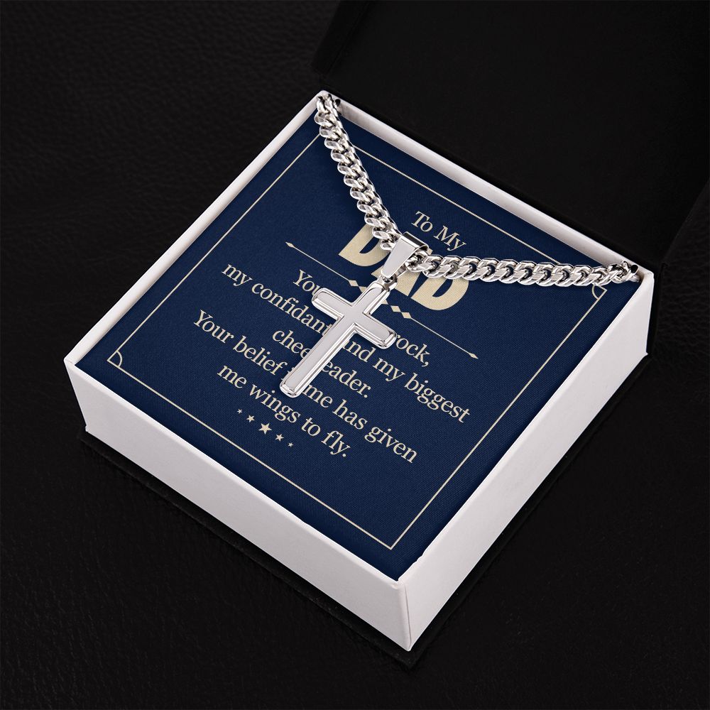 To my dad - you are my rock Dad Cross Necklace, Father Necklace Father's Day Gift, Christian Gift For Dad, Father Son Cross Necklace - Serbachi