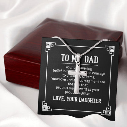 to my dad - your unwavering belief in me gave me the Dad Cross Necklace, Father Cross Necklace Father's Day Gift, Christian Gift For Dad, Father Son Cross Necklace - Serbachi