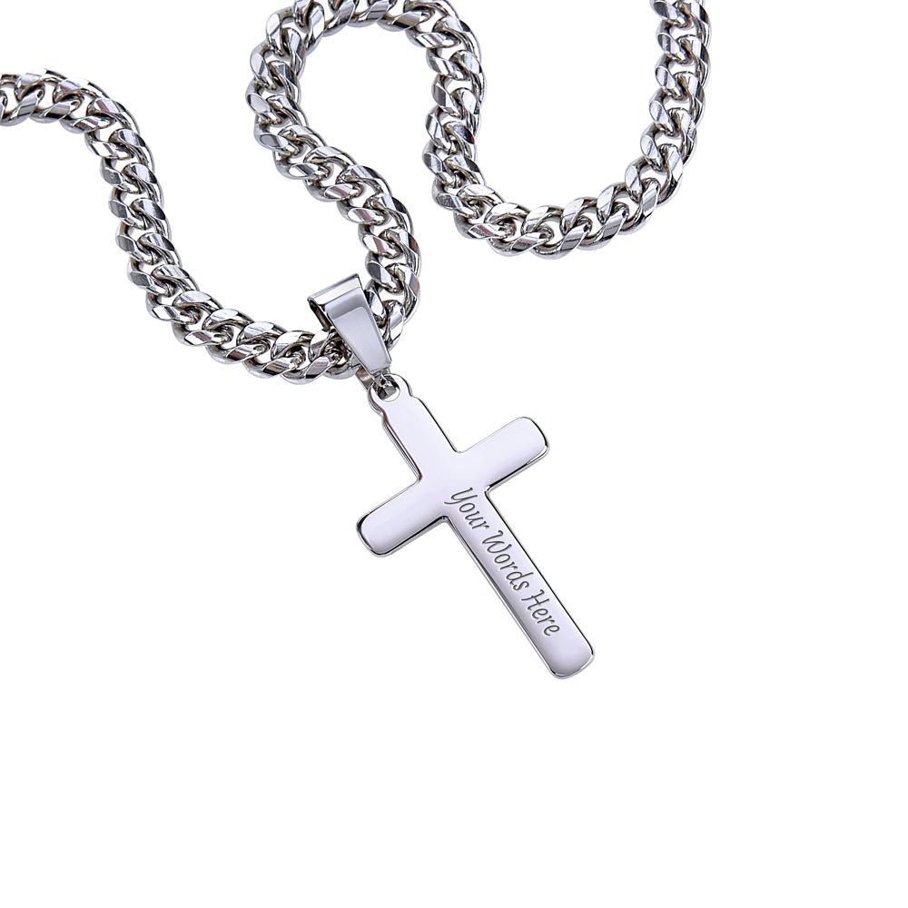 to my dad - your unwavering belief in me gave me the Dad Cross Necklace, Father Necklace Father's Day Gift, Christian Gift For Dad, Father Son Cross Necklace - Serbachi