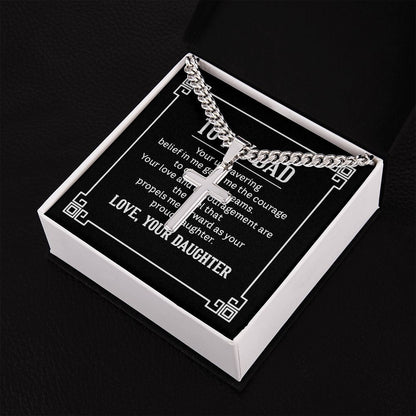 to my dad - your unwavering belief in me gave me the Dad Cross Necklace, Father Necklace Father's Day Gift, Christian Gift For Dad, Father Son Cross Necklace - Serbachi