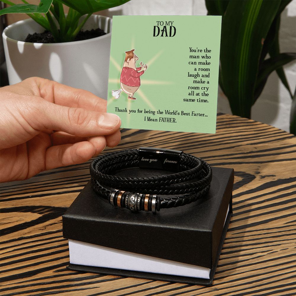 To My Dad - You're the man who Dad Bracelet, Father Bracelet Father's Day Gift, Christian Gift For Dad, Father Son Leather Bracelet - Serbachi